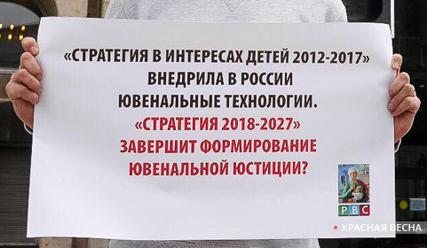 Плакат с пикета против стратегии детства 2018-2027 [Антон Привальский (с) ИА Красная весна]
