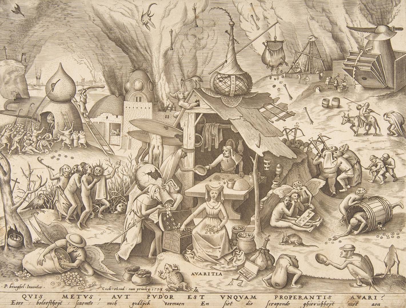Питер Ван дер Хейден после Питера Брейгеля Старшего. Семь смертных грехов — Алчность. 1558