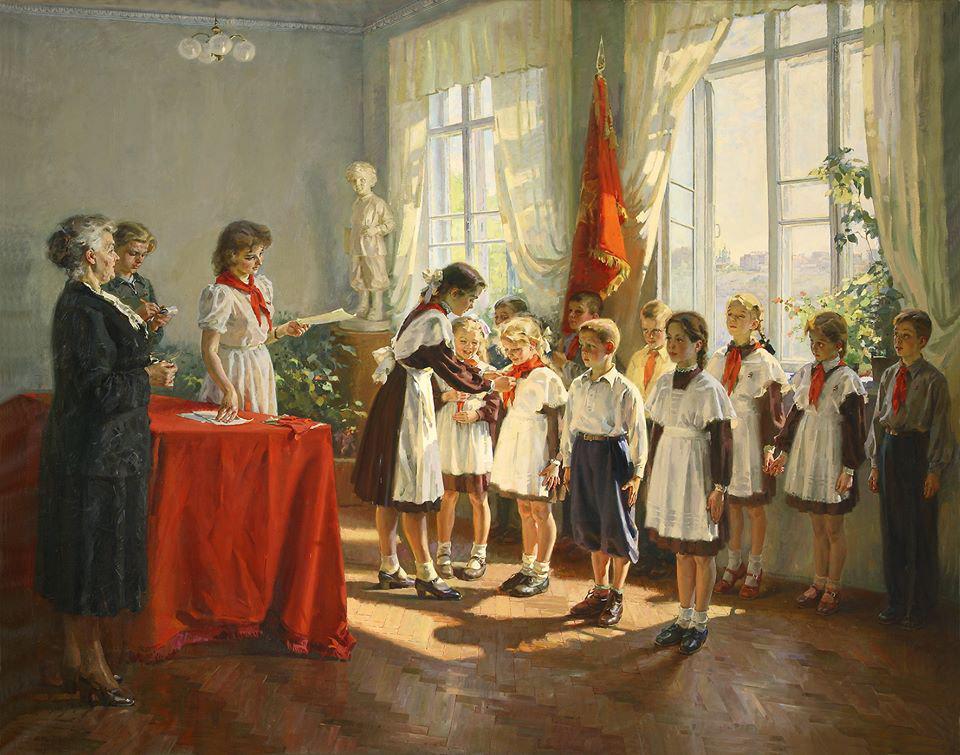 Тихий Иван Антонович. Приём в пионеры.1953